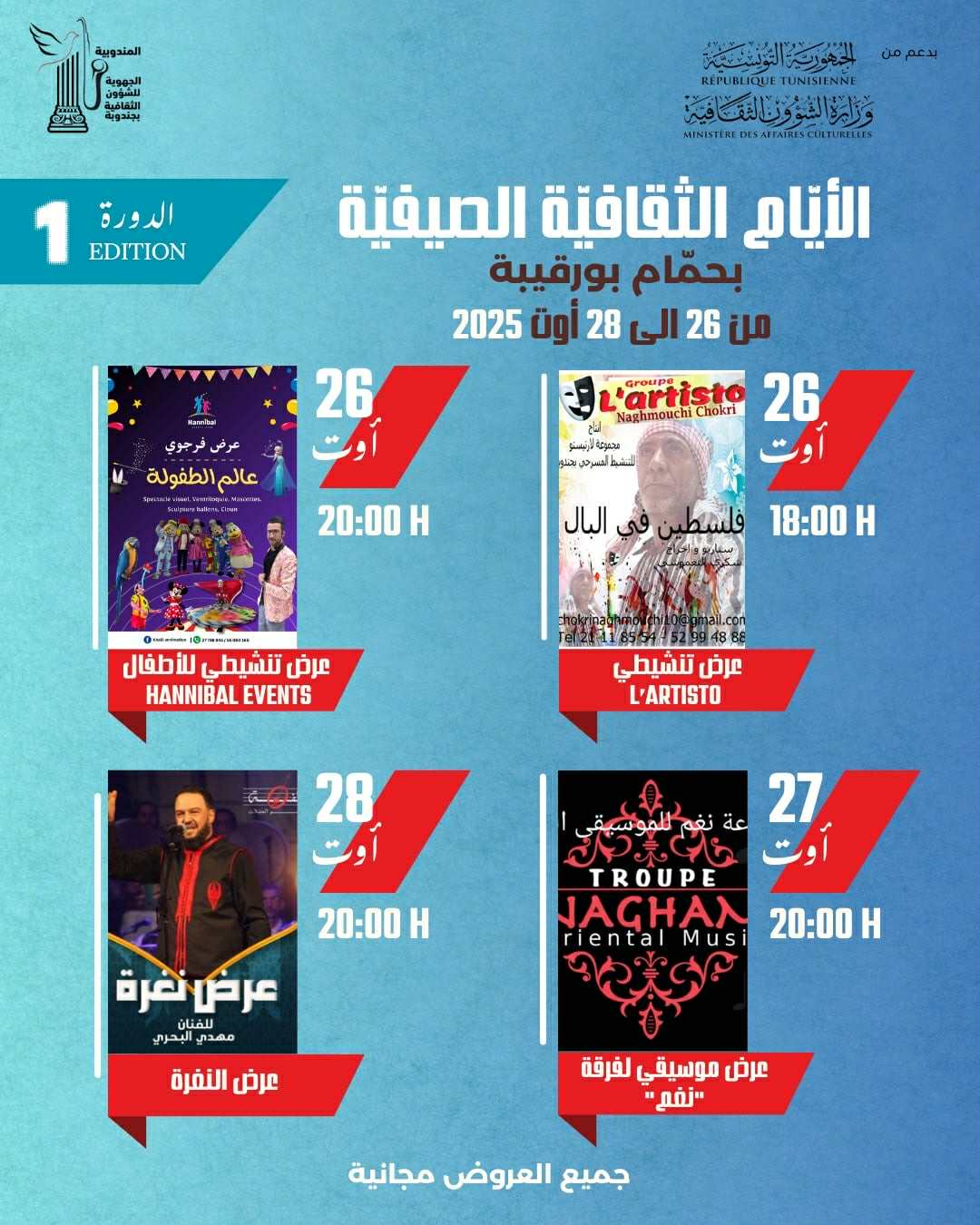 حمّام بورقيبة :لأول مرّة آيام ثقافية تحتفي بالفنون في الوسط الريفي